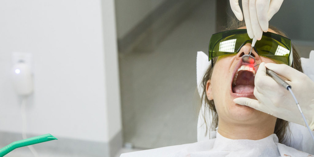 dental patient undergoing lanap laser treatment